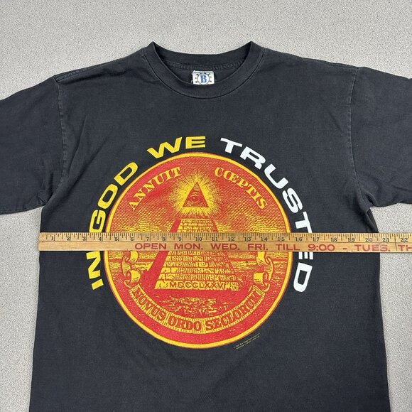 Vintage 1997 Machine Head “In God We Trust” T-Shirt | Blue Grape Tag | Rare L - Picture 5 of 6